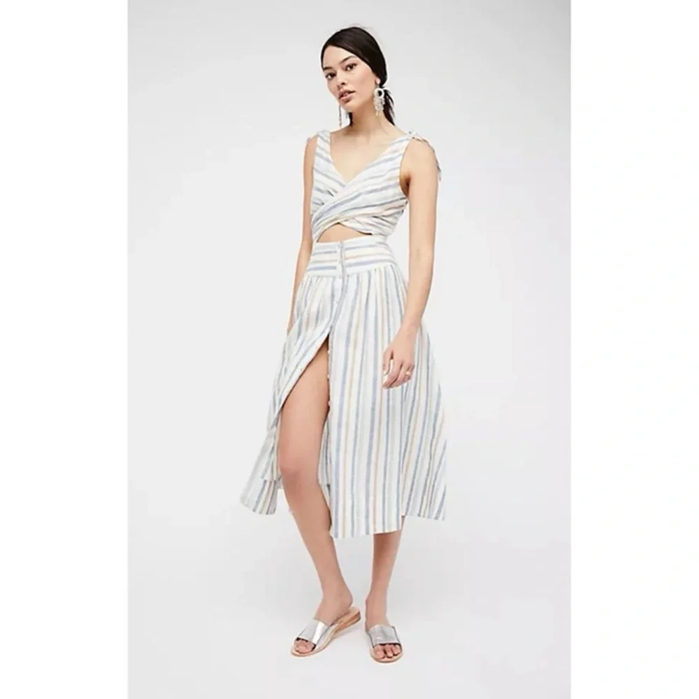 Free People Kansas City Girl Striped Midi Dress